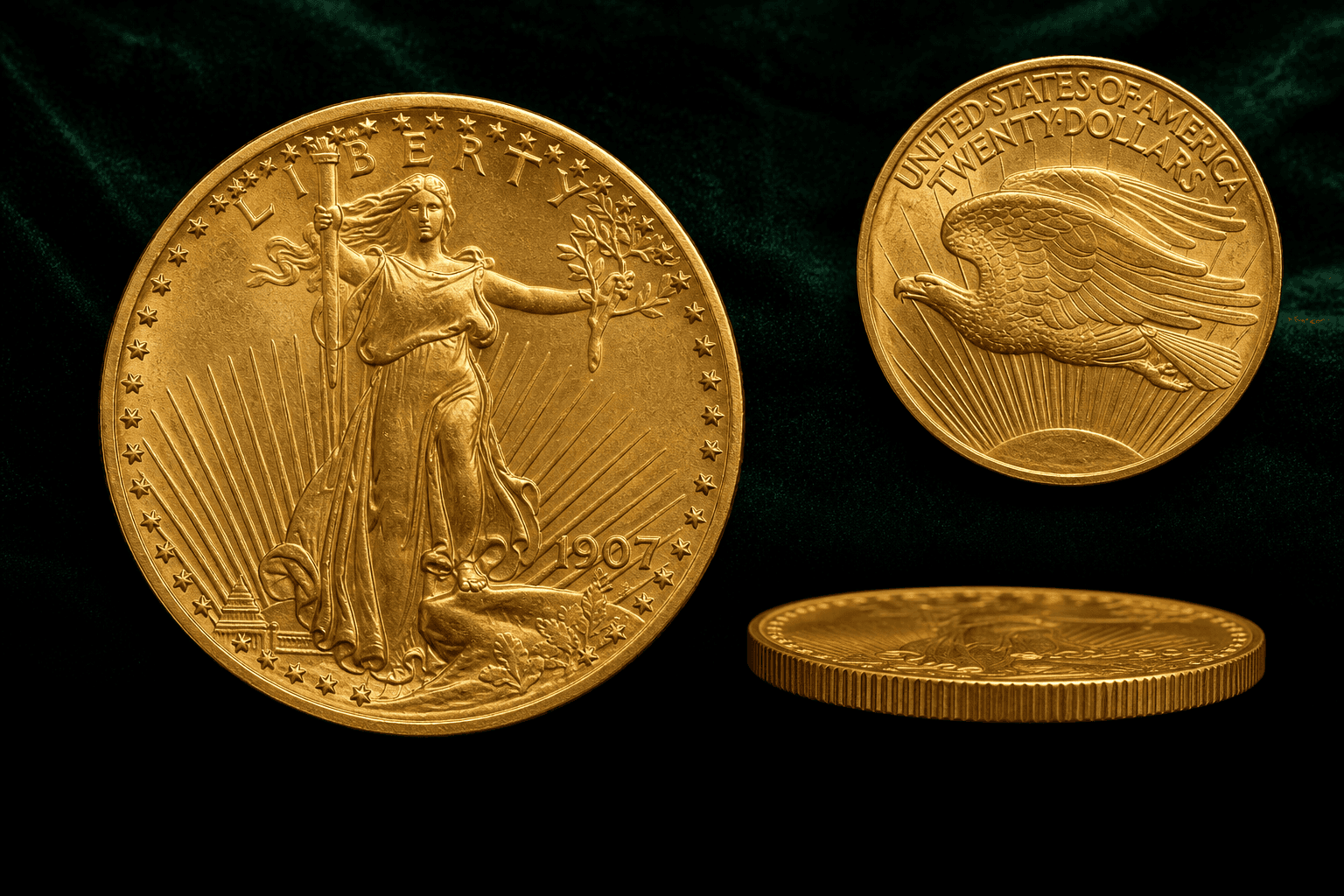 1907 High Relief Wire Rim Double Eagle